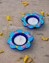 Blue Pottery T-Light Holder Set Of 2 Pcs.